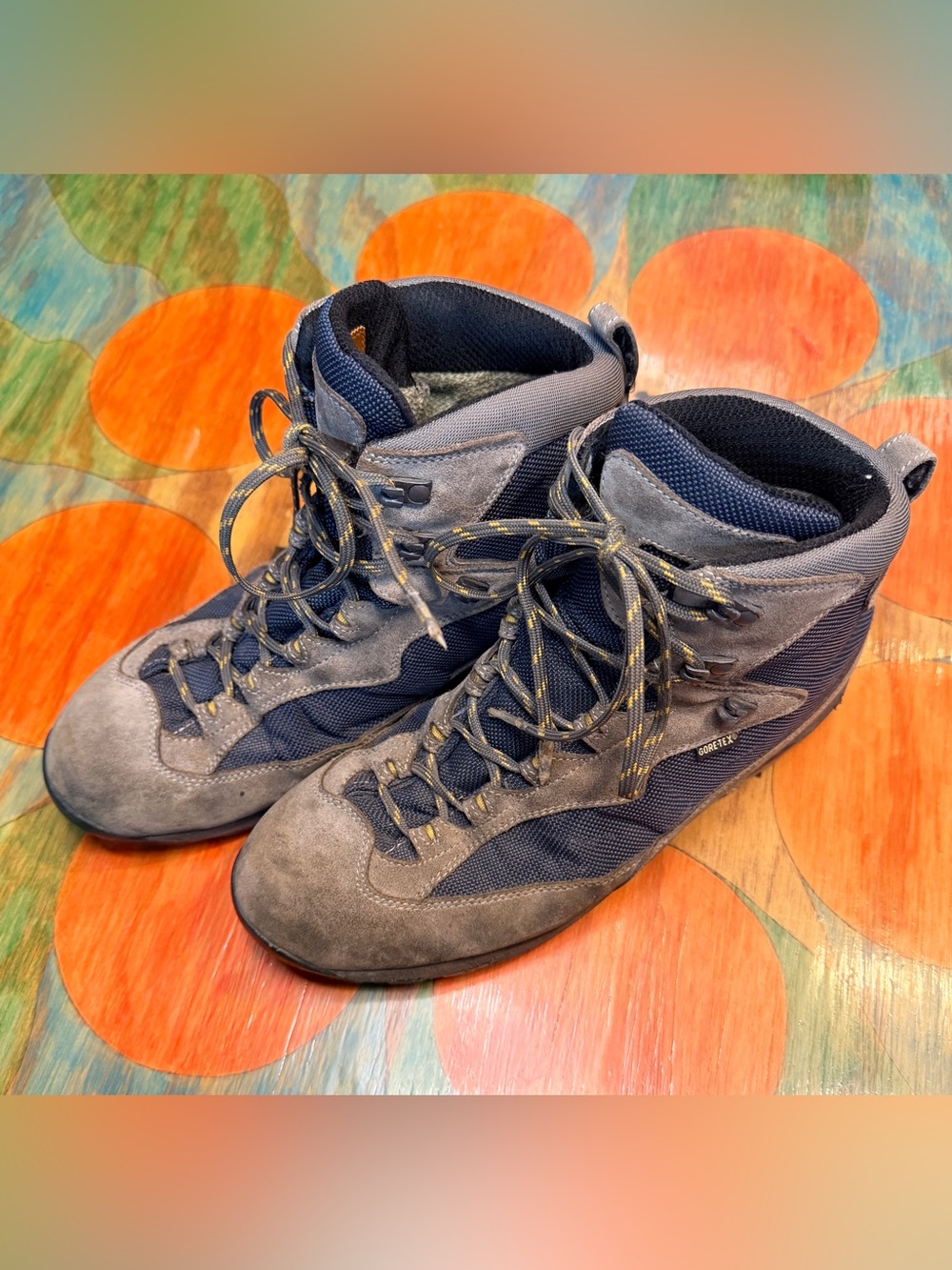LL Bean Men’s Blue Gray Goretex Hiking Boot Suede Sz 10.5 M Vibram Suede Leather